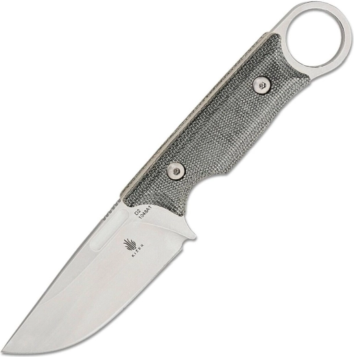 Kizer Cabox couteau outdoor 8,5 cm, stonewash, micarta grise, étui Kydex
