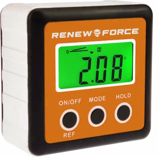 Rapporteur numérique 3-en-1 Renew Force avec base magnétique et écran LCD rétroéclairé - 1 pièce