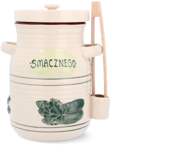 Récipient de fermentation en céramique 1,5 l avec couvercle et pince