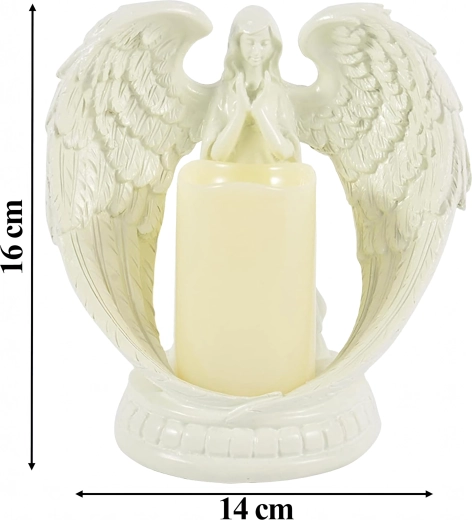 Ange décoratif avec bougie LED 16 cm