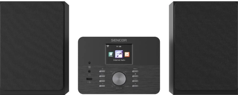 Microchaîne Sencor avec Wi-Fi, DAB+ et CD
