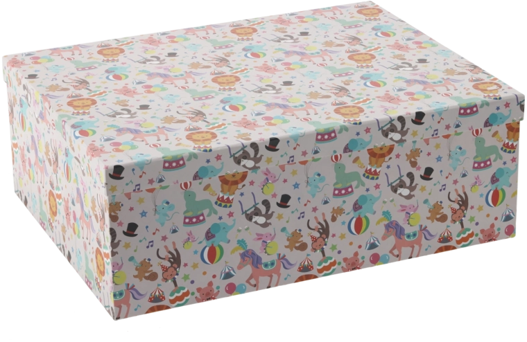 Boîte cadeau colorée avec motif animaux 19,2 × 15 × 7,5 cm - 1 pièce