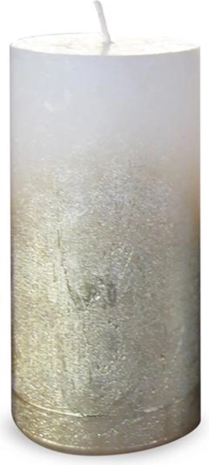 Bougie rustique dorée 6 × 12 cm