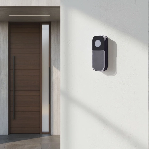 Bouton extérieur IP44 avec cache pour porte-nom