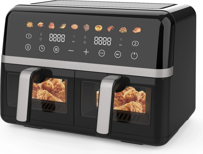 Friteuse à air 10 l 2800 w à double compartiment maltec