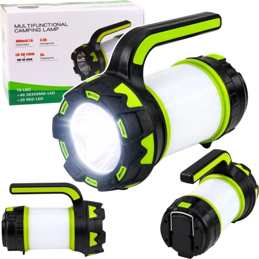 Lampe torche et lampe de camping LED 2-en-1 rechargeable