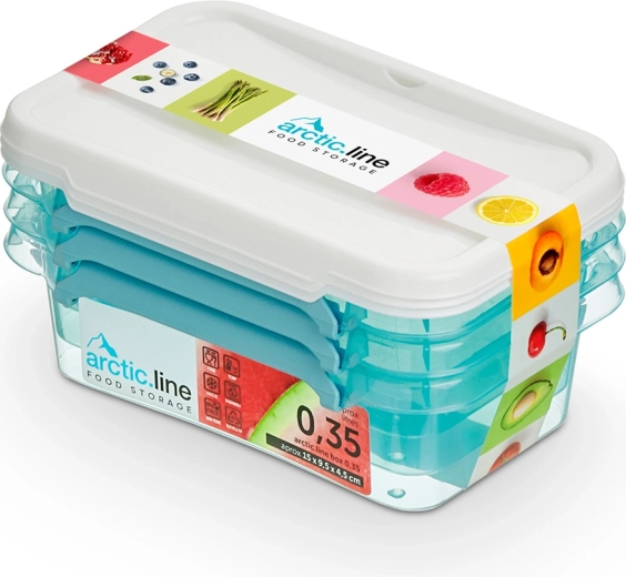 Arcticline ensemble de 3 boîtes alimentaires rectangulaires 0,35 l