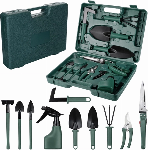 Kit d’outils de jardinage dans une mallette (10 pcs) - 1 pièce