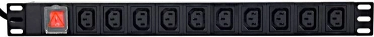 Barre d’alimentation rack PDU 10x C13 1U 16A 2 m