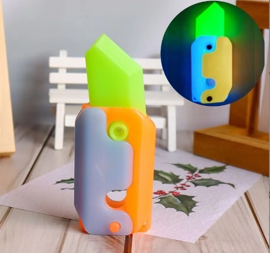 Couteau fluorescent en plastique pour enfants 11 × 4,5 cm