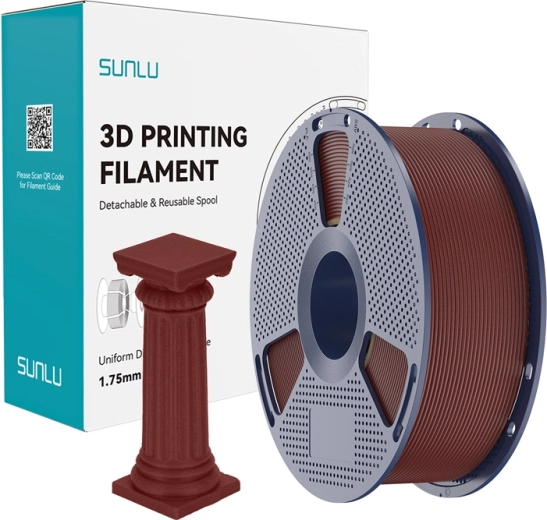 Sunlu PLA High‑Speed filament marbré rouge brique