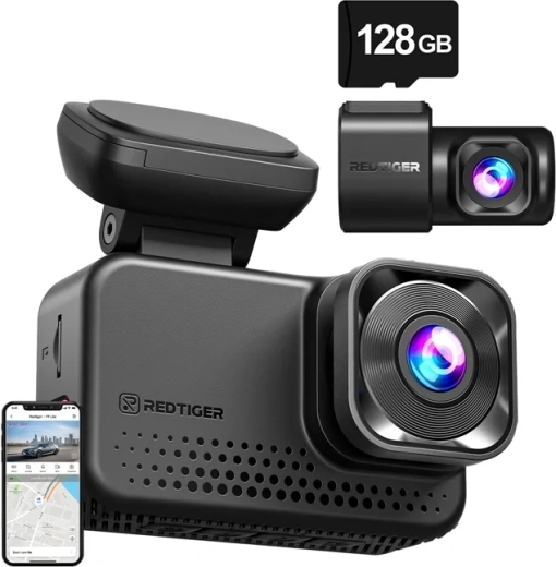 Caméra embarquée REDTIGER VC70 4K et 2,5K avec Wi-Fi et carte 128 Go