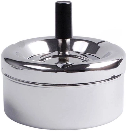 Cendrier en acier avec couvercle 11 cm