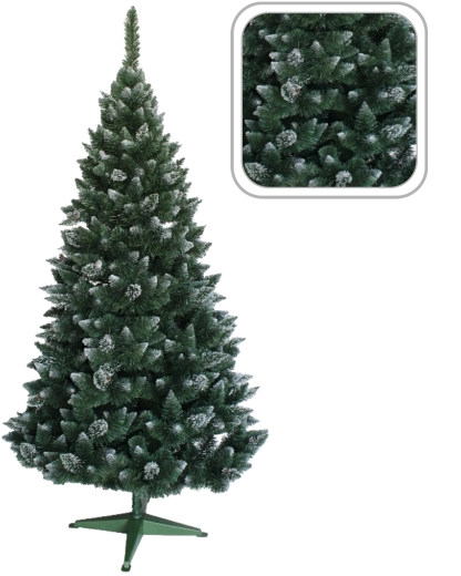 Sapin de Noël artificiel enneigé type pin avec paillettes et pommes de pin 180 cm
