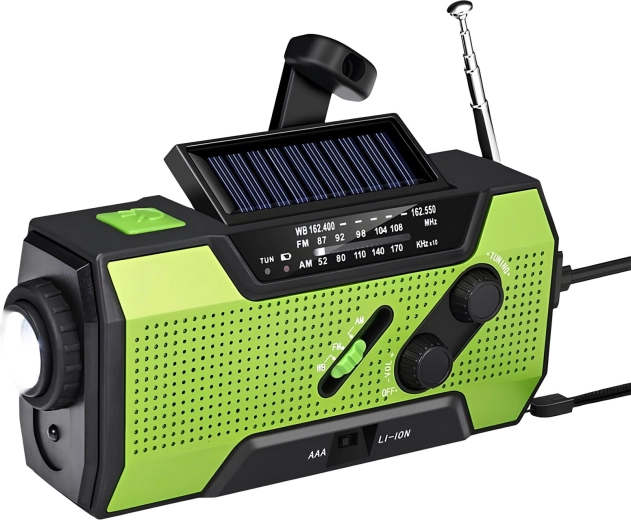 Radio solaire d’urgence multifonction Renew Force avec dynamo et powerbank 2000 mAh FM/AM/WB - 1 pièce