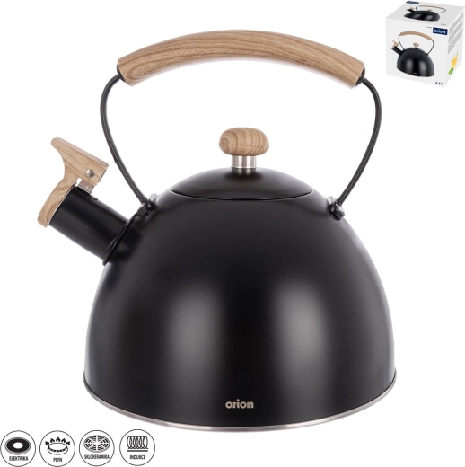 Bouilloire en acier inoxydable avec sifflet Black 2,5 l
