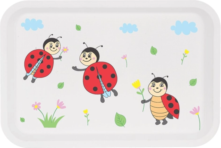 Plateau en plastique pour enfant Toya Coccinelle 30,5 × 21 cm