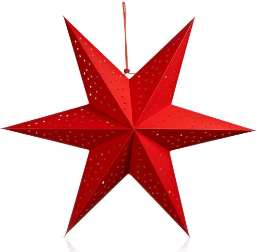 Étoile décorative ajourée en papier Vilde rouge, 60 cm
