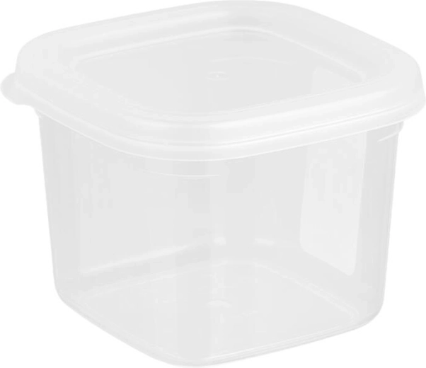 Boîte carrée en plastique avec couvercle LISSA 0,6 l