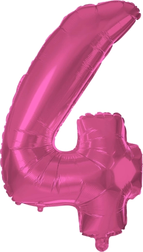 Ballon en aluminium TORO chiffre 4, 30 cm – Rose