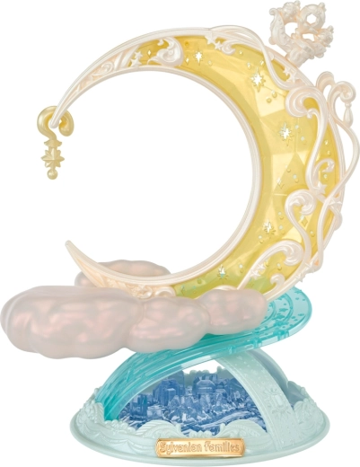 Présentoir magique avec lune et nuages