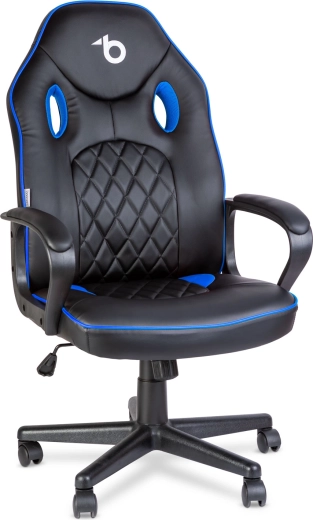 Chaise gaming avec dossier noire/bleue