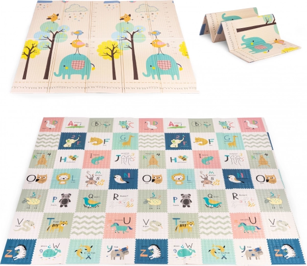 Tapis de jeu en mousse éducatif double face 200 × 180 cm avec toise et alphabet ECOTOYS