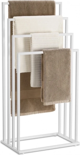 Porte-serviettes sur pied à 4 bras – blanc mat