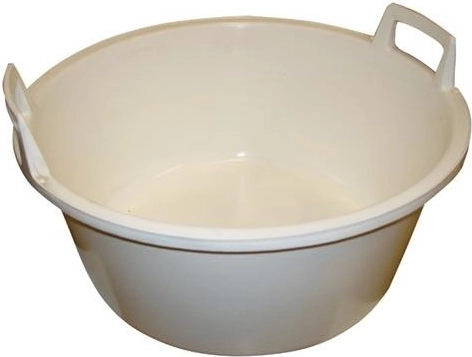 Bassin en plastique avec poignées 49 cm, blanc, 25 l