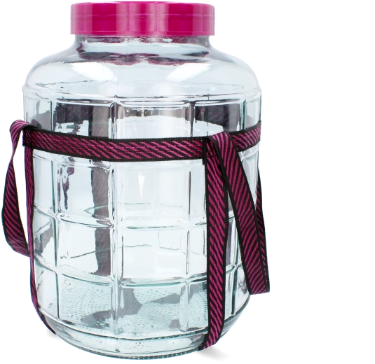 Dame-jeanne en verre multifonction 18 l « Vino » à large goulot avec sangles