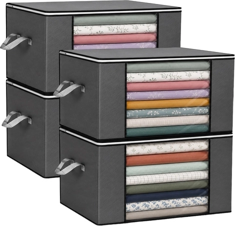 Ruhhy housses de rangement pour linge de lit et vêtements 60 × 40 × 35 cm, lot de 4 pcs (84 l)