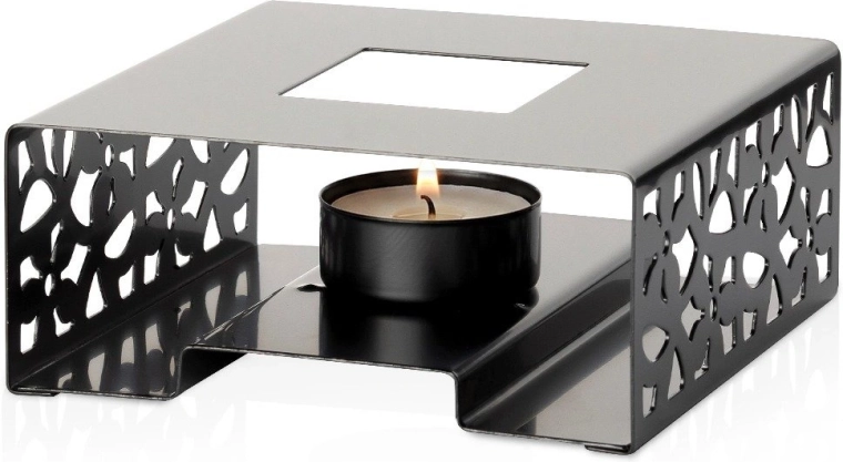 Chauffe-théière en acier inoxydable noir 12 × 12 cm