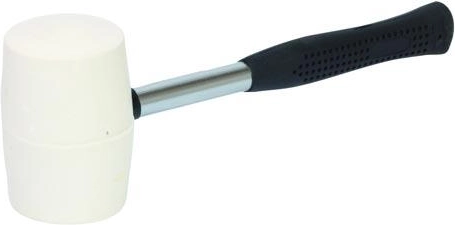 Maillet en caoutchouc 750 g avec tête blanche, diamètre 65 mm, manche plastique