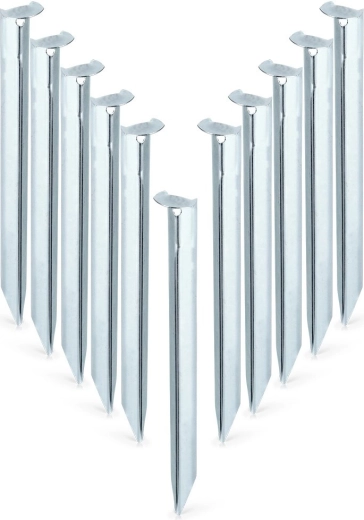 Piquets de tente métalliques 23 cm – lot de 10 pièces
