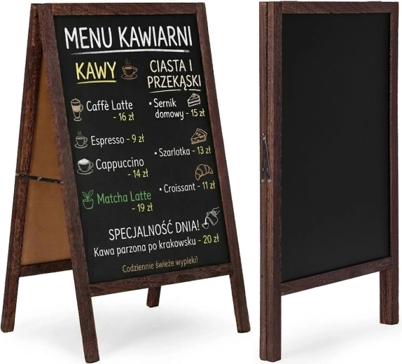 Panneau publicitaire chevalet double face 83 × 50 cm avec surface à craie ModernHome