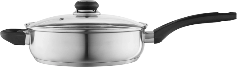 Altom Design Emilio poêle profonde en acier inoxydable avec couvercle 24 cm, 2,8 l