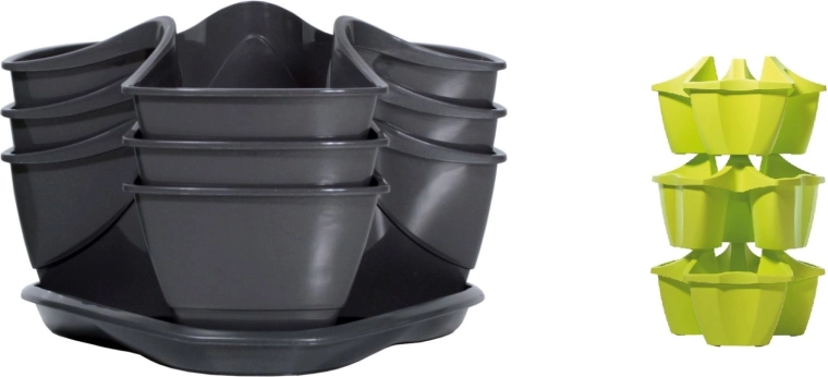 Jardinière d’herbes en cascade COUBI HERBAL, graphite, 29,5 cm