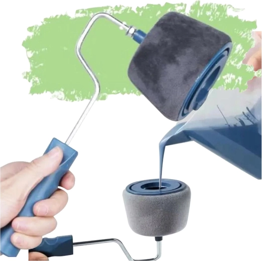 Rouleau de peinture anti-goutte avec réservoir pour murs et angles