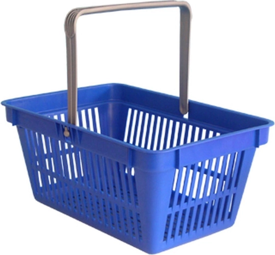 Panier de courses avec une poignée 44,5 × 30 × 21,5 cm, plastique, assortiment de couleurs, capacité 15 kg