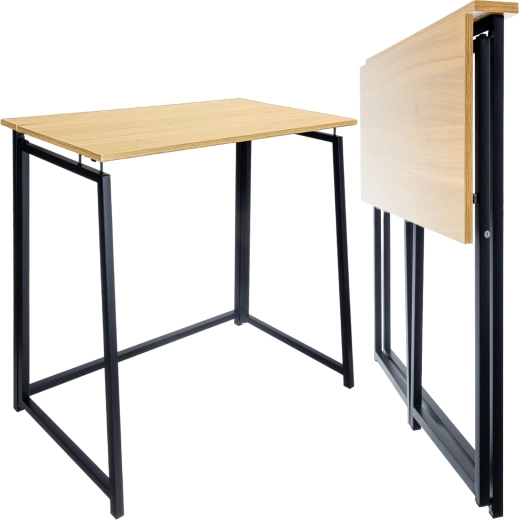 Bureau pliant RUHHY de style loft – Bois clair