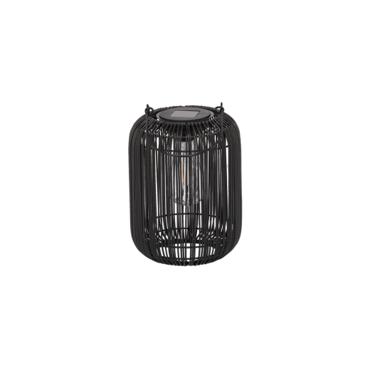Lanterne de jardin solaire en métal 24 cm, noire