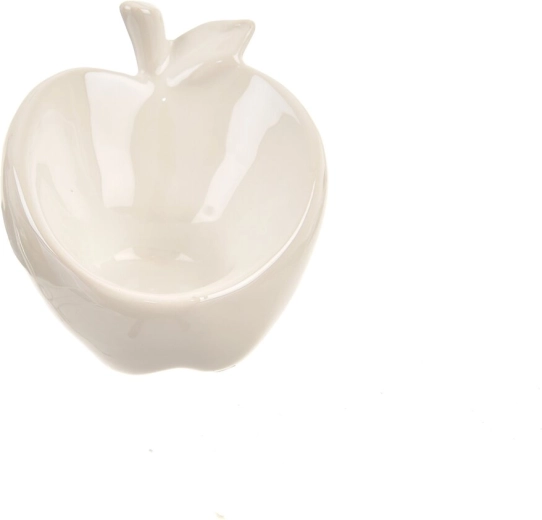 Bougeoir en céramique pomme blanc nacré