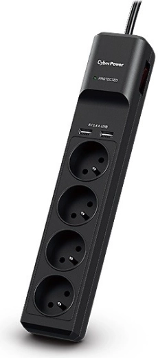 Parasurtenseur CyberPower 4x FR avec 2x USB, 1,8 m