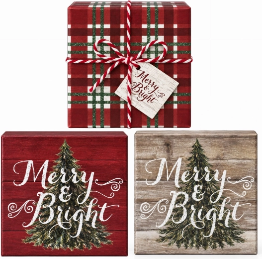 Boîte cadeau avec motif de Noël - 1 pièce