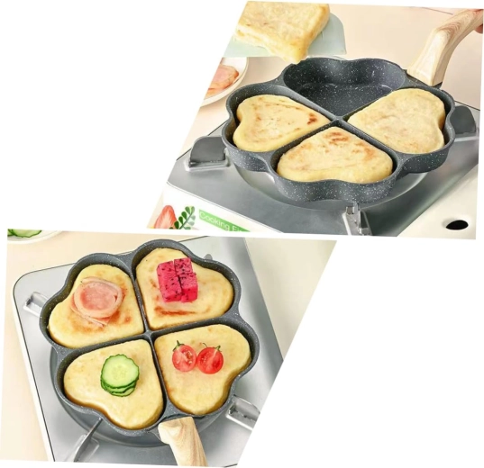 Quatre moules en forme de cœur pour plusieurs portions à la fois