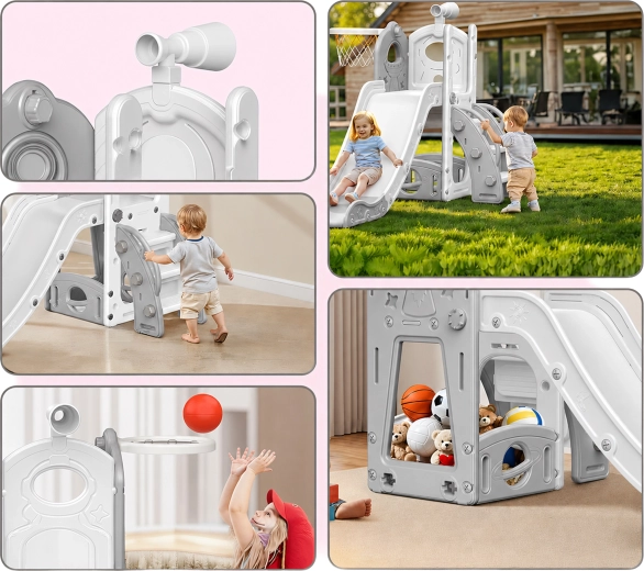 Toboggan pour enfants autoportant avec échelle pour intérieur - 1 pièce