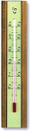 Thermomètre d’intérieur en bois avec échelle métallique 20 cm