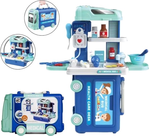 Set de docteur dans une valise à roulettes - 1 pièce