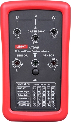 Testeur Uni-T UT261B d’ordre des phases et de sens de rotation du moteur