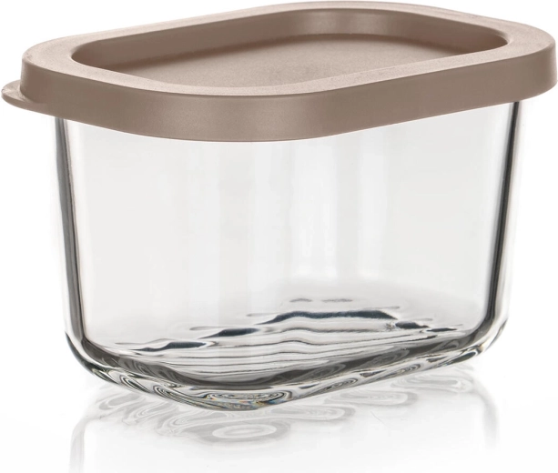 Bocal en verre pour aliments WAVE 0,29 l avec couvercle latte